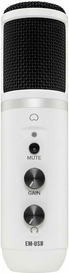 Mackie EM-USB Кондензаторен Микрофон Шоково монтиран за Студио в White Цвят