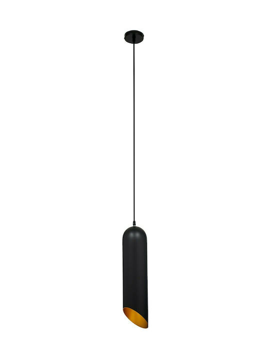 GloboStar Carson Μοντέρνο Κρεμαστό Φωτιστικό Μονόφωτο Καμπάνα με Ντουί E27 σε Μαύρο Χρώμα