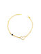 14K Gold bracelet Heart and onyx