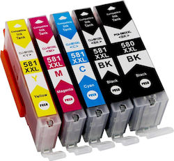 Πακέτο Συμβατών Μελανιών Εκτυπωτή InkJet Canon PGI-580/CLI-581 XXL Πολλαπλό (Color) / Μαύρο