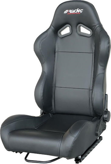 Simoni Racing Tazio Black Κάθισμα Αυτοκινήτου Bucket Ανακλινόμενο Κάθισμα από Οικολογικό Δέρμα Μαύρο