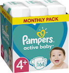 Pampers Πάνες με Αυτοκόλλητο Active Baby No. 4+ για 10-15kg 164τμχ