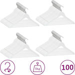 vidaXL Clothes Hanger White 289916 100pcs