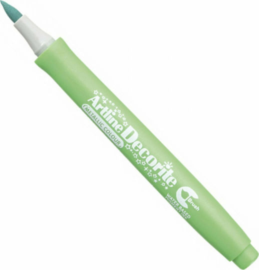 Artline Decorite Brush Metallic Μαρκαδόρος Πράσινος για Ξύλο, Πορσελάνη και Γυαλί Μαρκαδόρος Πράσινο