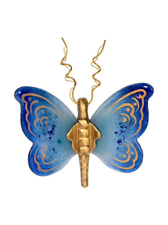 Glass butterfly 15x17 Iris light blue -