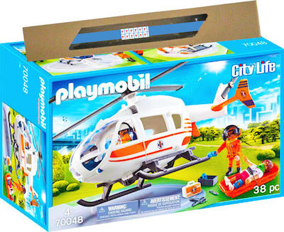 Paihnicolampadă Ελικόπτερο Διάσωσης City Life Rescue Helicopter pentru 4+ Ani Playmobil