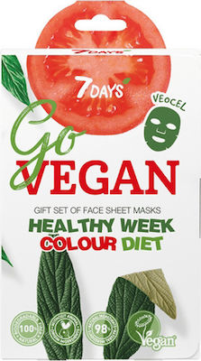 7DAYS Go Vegan Healthy Week Face Moisturizing Mask 7pcs