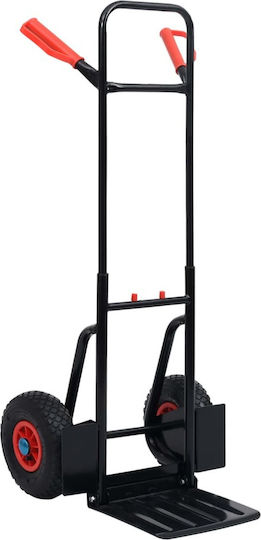 vidaXL Transport Trolley Telescopic Foldable for Weight Load up to 200kg Black