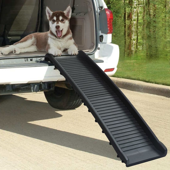 vidaXL Ramp Car for Dog Folding Black 155.5x40x15.5 cm. Black