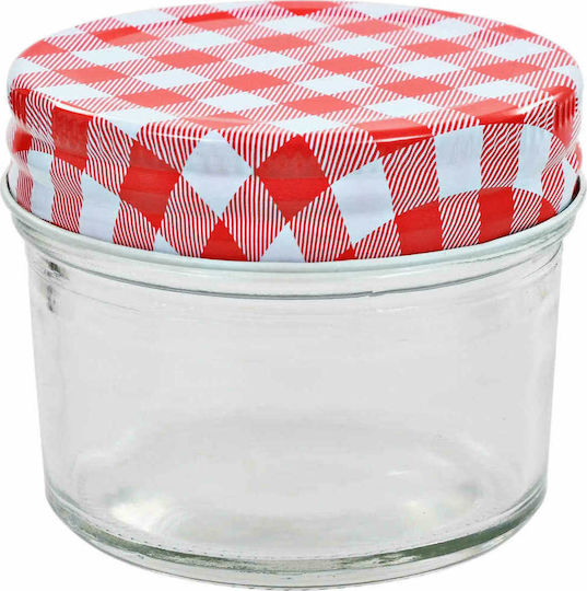 vidaXL Glass Jar with Red/White Lid 110ml 24pcs
