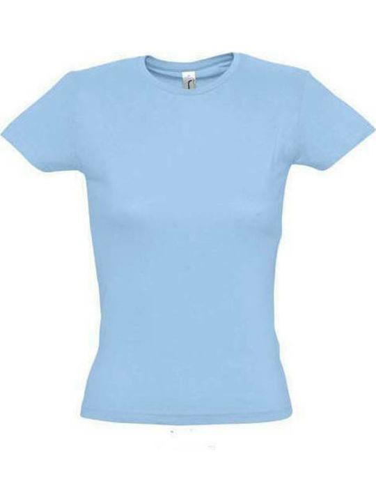 Sol's Miss Γυναικείο Διαφημιστικό T-shirt Κοντομάνικο Sky Blue