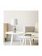 Navaris Metal Table Lamp with White Shade and Silver Base
