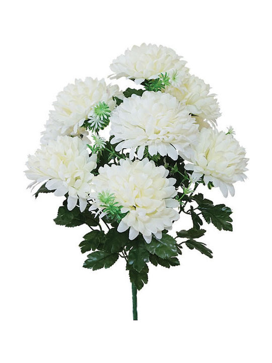 Marhome Bouquet of Artificial Flowers Chrysanthemum Ecru 45cm 1pcs