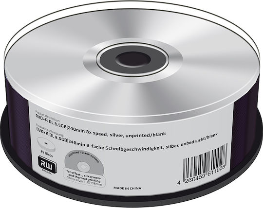 MediaRange Εγγράψιμα DVD+R 8x Dual Layer 8.5GB Cake Box 25τμχ