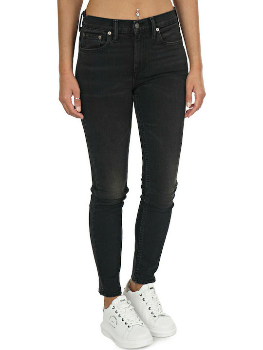 Ralph Lauren Women's Jean Trousers Mid Rise in Skinny Fit Black