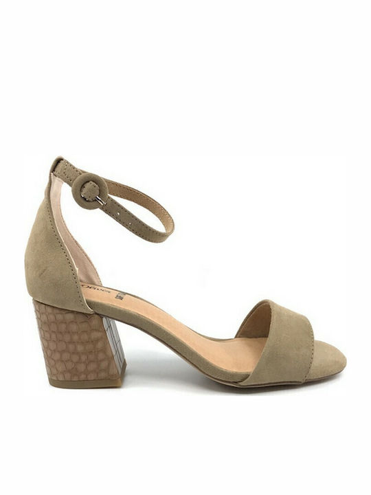 Suede Sandalen Beige