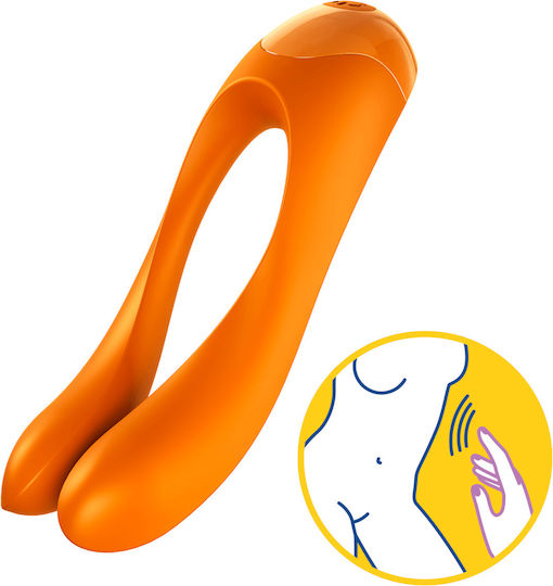 Satisfyer Candy Cane Finger Vibrator Mini Δονητής Δακτύλου 12cm Πορτοκαλί