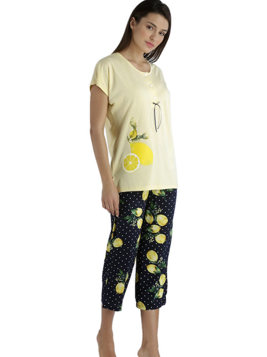 Rachel Bumbac Pantaloni pijama femei Galben