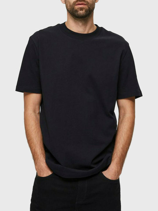 Selected Herren T-Shirt Kurzarm Schwarz