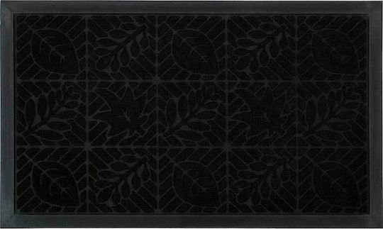 Entrance Mat Carpet with Anti-slip Backing Black 45x75cm