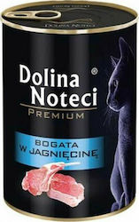 Dolina Noteci Premium Nasses Katzenfutter für Katze in Dose mit Lamm, Huhn, Kaninchen und Kalb 400gr