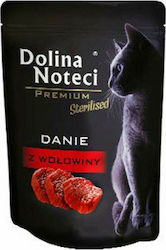 Dolina Noteci Premium Sterilised Nasses Katzenfutter für Katze in Beutel mit Rindfleisch 85gr