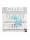 Beauty Home Art Baby Sheets Set Crib Cotton Satin Fitted Light Blue 70x140cm