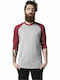 Urban Classics Herren Langarmshirt Gray / Red