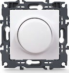 Aca Prime Χωνευτός Διακόπτης Dimmer χωρίς Πλαίσιο LED Περιστροφικός σε Λευκό Χρώμα