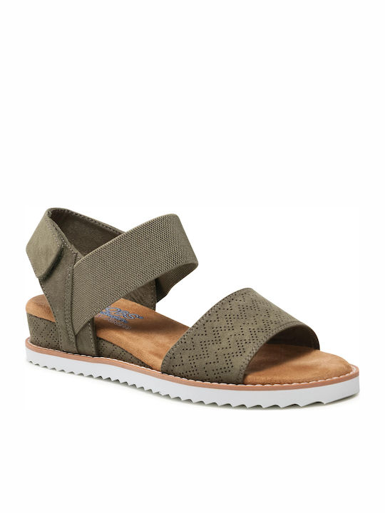 Skechers Desert Kiss Γυναικεία Σανδάλια Χακί