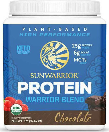 Sunwarrior Warrior Blend Plant Based Βιολογική Χωρίς Γλουτένη & Λακτόζη με Γεύση Σοκολάτα 375gr