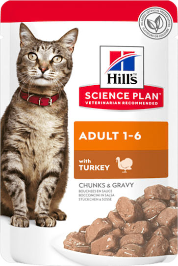 Hill's Science Plan Adult Wet Food for Adult Cats in Pouches with Turkey 12x85gr