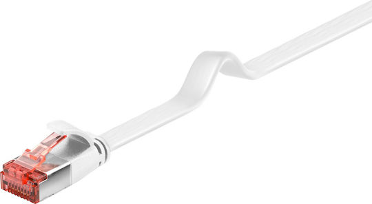 Goobay Flat U/FTP (STP) Cat.6 (Gigabit) Καλώδιο Δικτύου Ethernet 20m Λευκό
