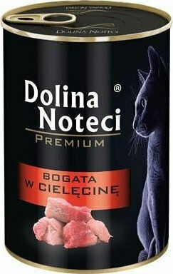 Dolina Noteci Premium Храна за мокри котешки хранилки за възрастни котки с Може да с Телешко 400гр 4бр