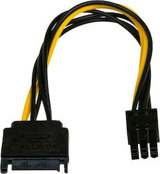 Akyga 15-Pin Sata - 6-Pin PCIe Cable 0.15m Πολύχρωμο AK-CA-30