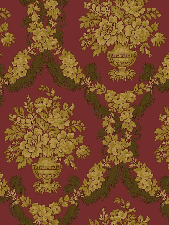 Wallpaper Damaschi Vinyl Burgundy L1005xW53cm