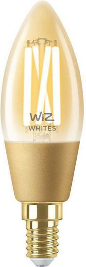 WiZ Smart Λάμπα LED 4.9W για Ντουί E14 και Σχήμα C35 Ρυθμιζόμενο Λευκό 370lm Dimmable