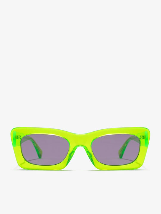 Hawkers Lauper Women's Sunglasses with Yellow Plastic Frame and Gray Lens