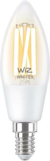 WiZ Smart Λάμπα LED 4.9W για Ντουί E14 και Σχήμα C35 Ρυθμιζόμενο Λευκό 470lm Dimmable