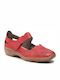 Rieker Lederne Damen Ballerinas in Rot Farbe