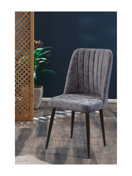 Scaune Sala de mese Catifelate Gri / maro 1buc 46x49x92buc