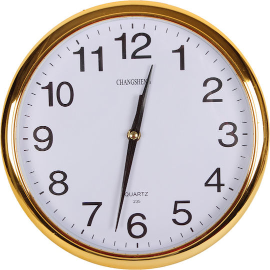 Keskor Wanduhr Kunststoff Gold Ø26cm