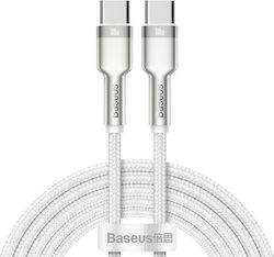 Baseus Cafule Metal Braided USB 2.0 Cable USB-C male - USB-C male Λευκό 2m (CATJK-D02)