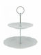 Zaros Porcelain Dessert Tower Stand with 2 Tiers White Ø23cmxY23cm