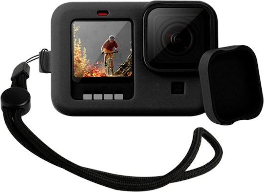 Silicone Case with Strap + Lens Cap Protection Case for GoPro