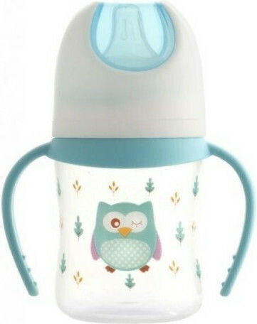 Lulabi Owl Educational Sippy Cup Plastic with Handles Light Blue for 4m+m+ 120ml