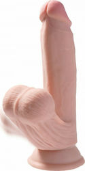King Cock Triple Density Реалистично дилдо с Топки и Вендуза Светлина 18см