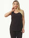 Bodymove Women's Athletic Cotton Blouse Sleeveless Black