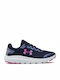 UA GS Surge 2 Kids Sports Shoes Running with Laces Navy Blue