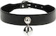 Coquette Hand Crafted Choker with Ring Jingle Bell Halsband in Schwarz Farbe